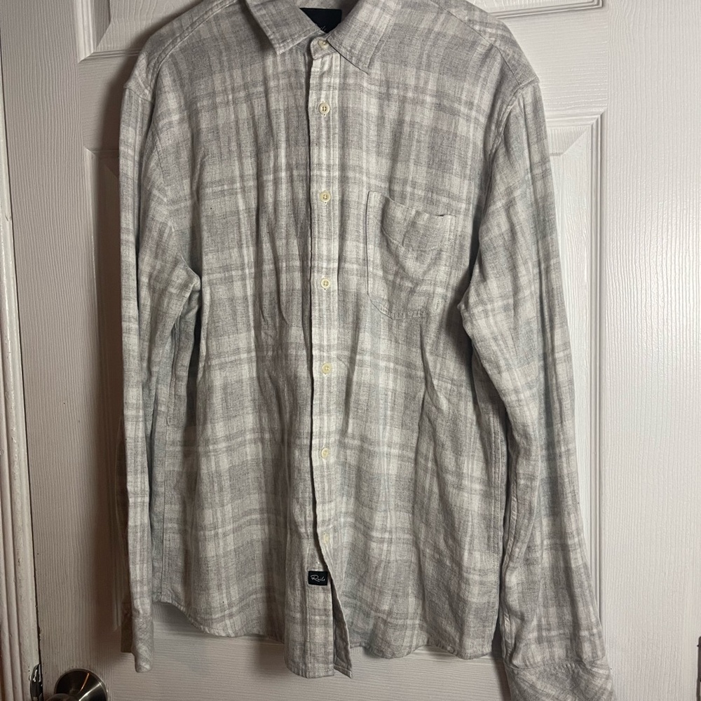 Rails Light Gray Plaid Men's Shirt
